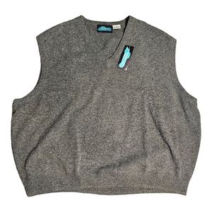Vintage J T Traditions Men's Lambs Wool V Neck Sweater Vest Golf Size 5X Big New